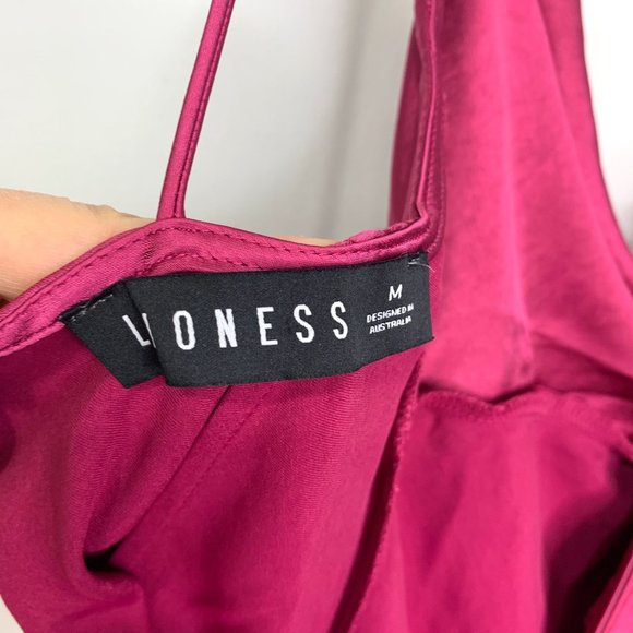 LIONESS Walk The Line Midi‎ Dress In Magenta Sz M - Picture 8 of 10
